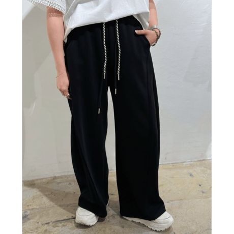 【paulinebleu】ダブルコードスウェットワイドパンツ