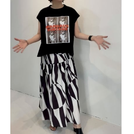 【MARGAUX VINTAGE】ロゴウエストジオメトリック柄スカート