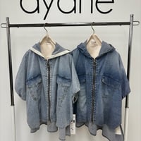836601ストレッチダンガリーポンチョ