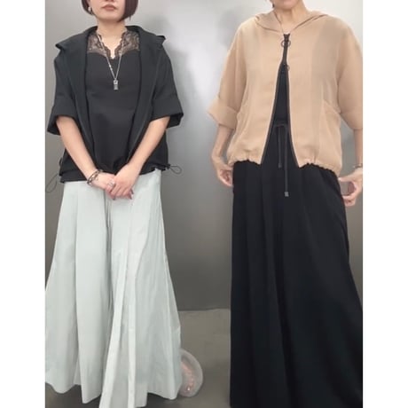 826542 メッシュフーディブルゾン