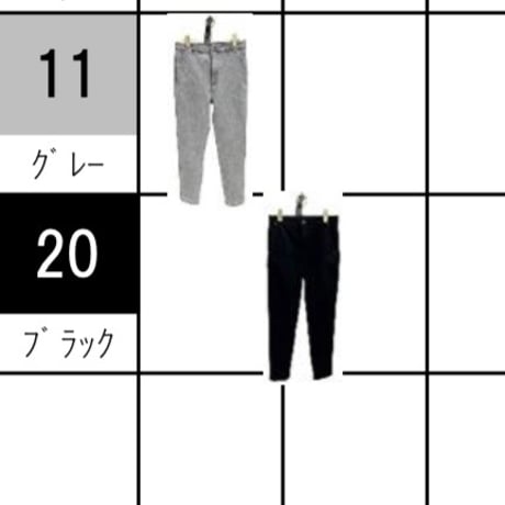 876828裏起毛スキニーパンツ(ブラック&グレー)