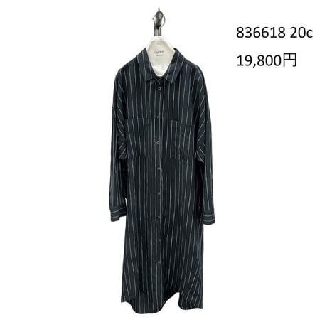 836618ピンストライプロングシャツ