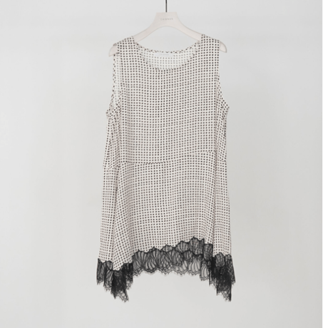 【CHIGNON】ﾚｰｽﾄﾘﾑﾄﾞｯﾄﾀﾝｸTOP