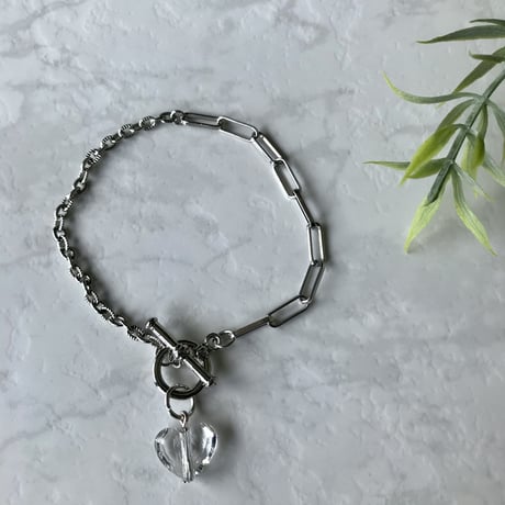 シルバー&ハートのブレスレット