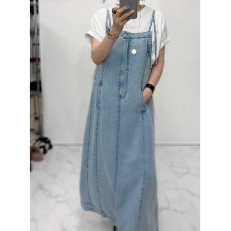 826504  テンセルデニムジャンパースカート