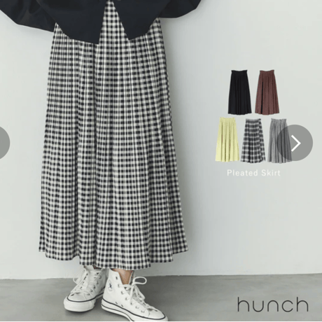 【hunch】キャンバスプリーツスカート