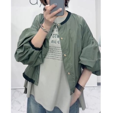 826519 ポンチョ型ロゴTシャツ