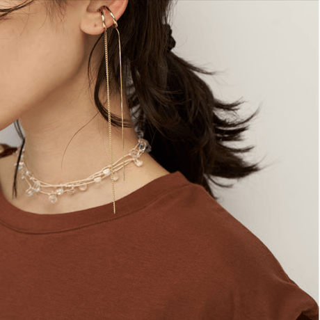 【CHIGNON】再々販売　ドロップガラスコードネックレス