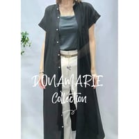 【DONA MARIE】ウォッシャブルリネンライクバンドカラーシャツワンピース
