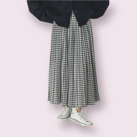 【hunch】キャンバスプリーツスカート