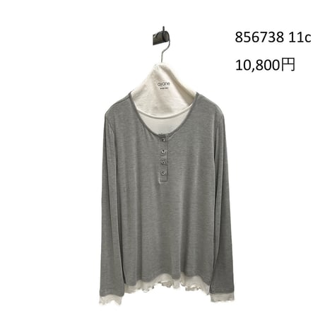 856738  ベア天ヘンリーネックロンT