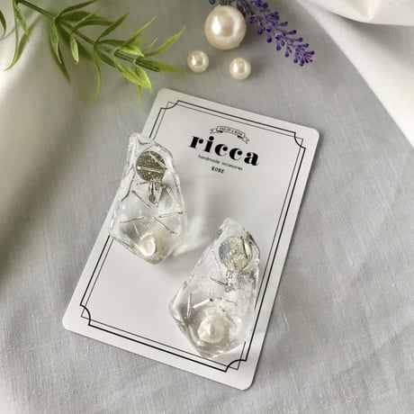 -Ice -クールな透明イヤリング