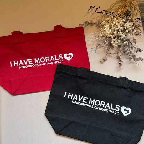 I HAVE MORALS トートバッグ（ワインレッド）