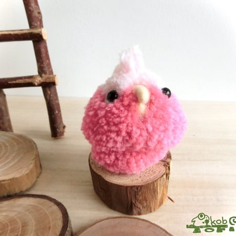 もけもけモモイロインコさん　キーホルダー