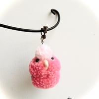 もけもけモモイロインコさんのイヤリング（片耳）