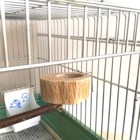 とりさんのコナラでできた小さいごはん入れ➃