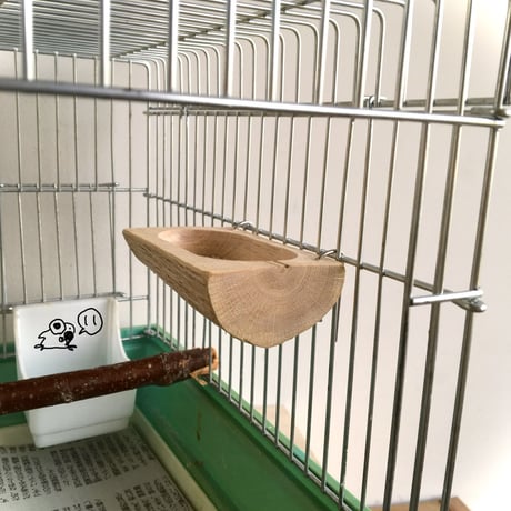 とりさんのコナラでできた小さいごはん入れ⑪