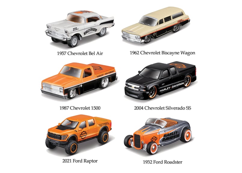 Maisto 1/64 ダイキャストミニカー 6種セット ハーレーダビッドソン