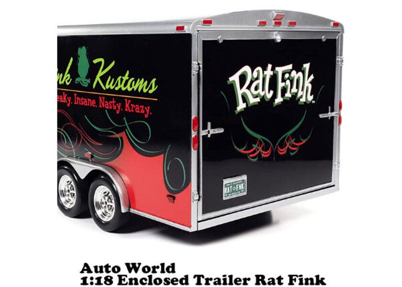Auto World 1/18 Rat Fink ラットフィンク Enclosed トレーラ...