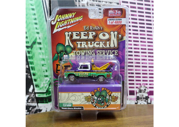 JOHNNY LIGHTNING 1/64 Rat Fink 1966 Chevy Wreck