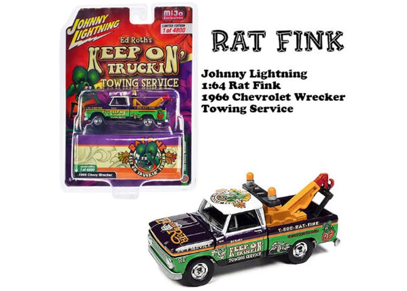 JOHNNY LIGHTNING 1/64 Rat Fink 1966 Chevy Wreck JOHNNY LIGHTNING 1/64 Rat Fink 1966 Chevy Wreck