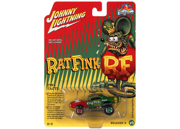 JOHNNY LIGHTNING 1/64 Rat Fink 1970 Dodge Super