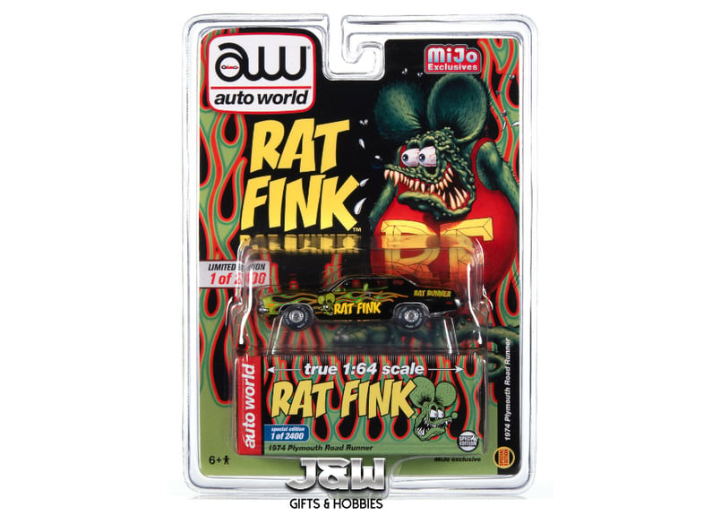 auto world 1/64 Rat Fink 1974 Plymouth Road Run