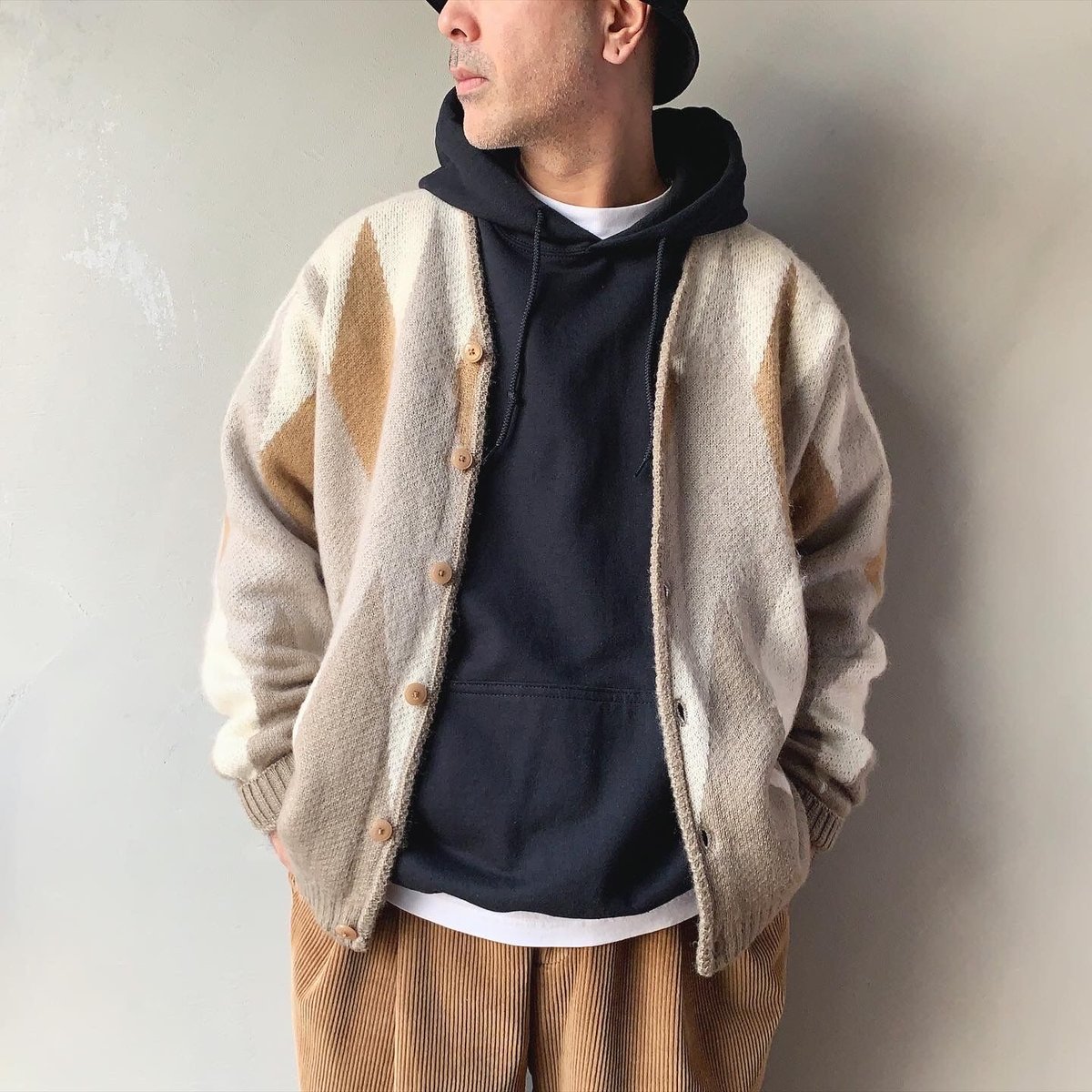 TOWNCRAFT / タウンクラフト『 SHAGGY JACQUARD CARDIGAN 』...