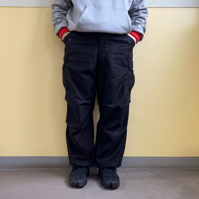 descendant D-65M カーゴパンツ ブラック DESCENDANT/D-65M SATIN TROUSERS (BLACK)
