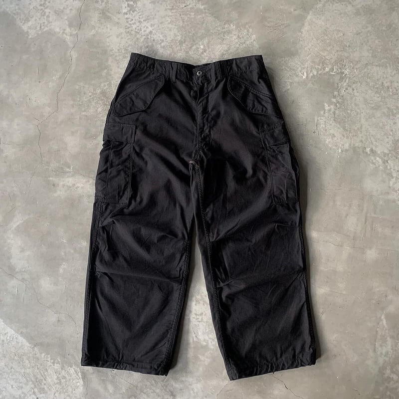 descendant D-65M カーゴパンツ ブラック DESCENDANT/D-65M SATIN TROUSERS (BLACK)