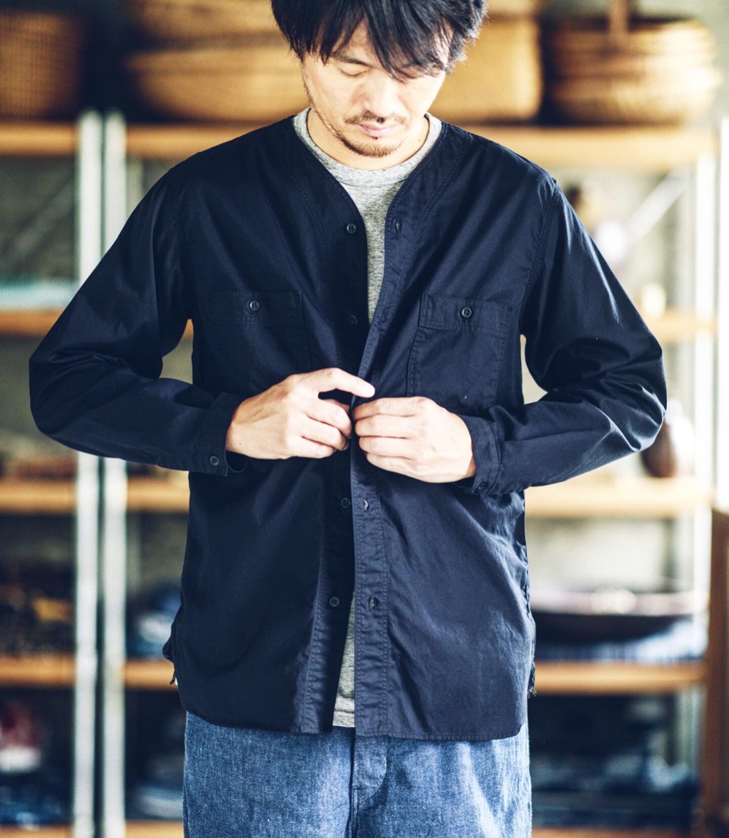 orSlow /オアスロウ『 NO COLLAR SHIRT 』 | SUNQGO