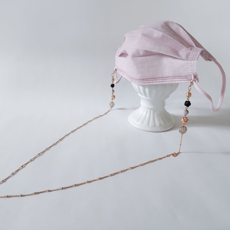 ♪ 643❤️ アンティーク　ビーズ　マスクチェーン　メガネチェーン　ハンドメイド ♪ 643❤️ アンティークビーズマスクチェーンメガネチェーンハンドメイド