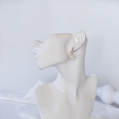 たまむすびとコットンパールの揺れるピアス/イヤリング