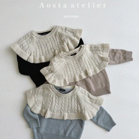 [即納] knit cape-T/Aosta (black M_のみ)