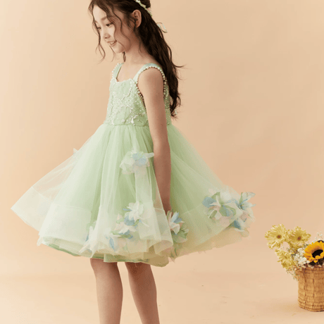 [予約] Mint Blossom Beaded Dress(+Wings)