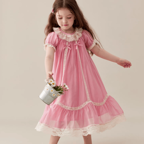 [予約] Sweet Lace Collar Dress