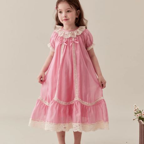 [予約] Sweet Lace Collar Dress