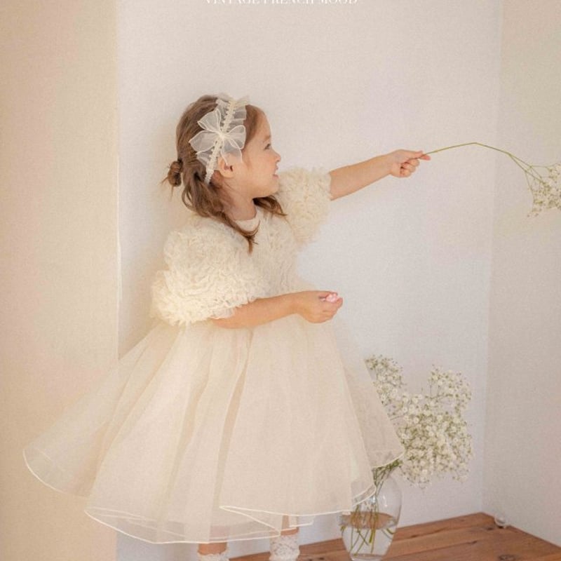 ☆美品☆OREN Blooming Rose Pearl One Piece 予約] Blooming rose pearl dress / OREN by Hibyeb