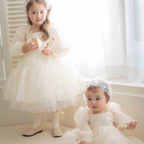 [即納] Serine Organza Suit (Cream) / OREN by Hibyebebe