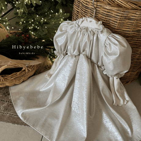 [即納] Blush dress(cream aurora/ black gold) / Hibyebebe （ cream aurora M, L _ size のみ）
