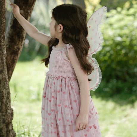 [予約] pink fly tutu dress + Angel wings SET