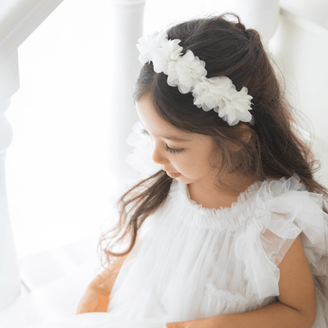 [予約] Rosy flora sha dress (Lily white)
