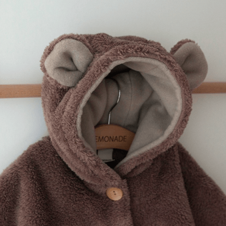 [即納] Bear fleece cloak cardigan(one size)/Lemonade