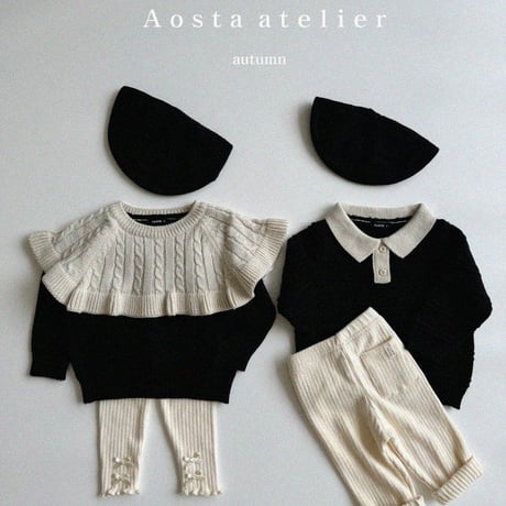 [即納] knit cape-T/Aosta (black M_のみ)