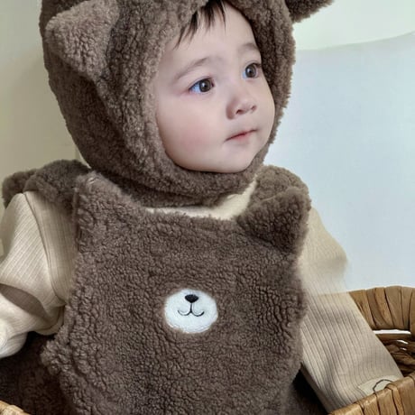 [即納] Bear Mong Overall Hat Set Color / aiai My daughter(Ivory Mのみ)