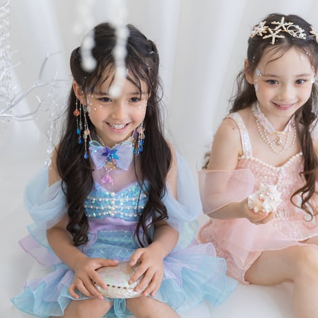 [予約] Shell Top Mermaid Dress + Aqua Shell Choker SET