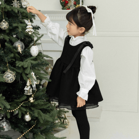 [即納]  Joli ribbon dress _ Black/moitoinous  ( 100_size のみ）