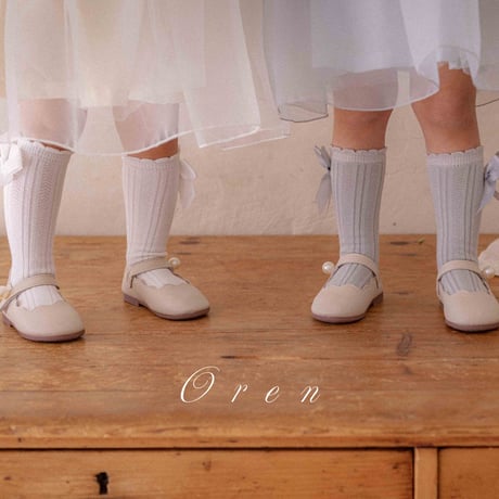 [即納] petit ribbon half socks / OREN by Hibyebebe  のコピー