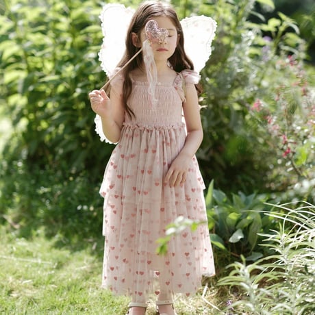 [予約] pink fly tutu dress + Angel wings SET