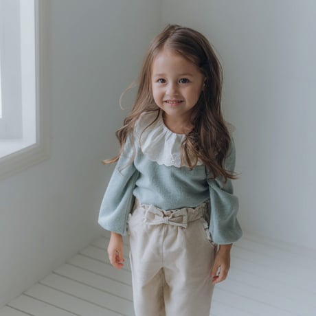 [即納] pleated lace t-shirt / Roa(Mint XSのみ)